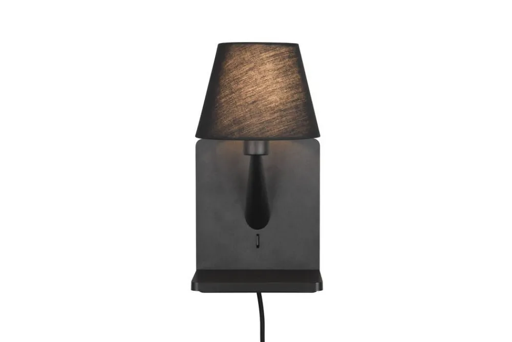 Sisustusvalaisimet^Trio Lighting Comfort seinävalaisin E14 mattamusta latausase