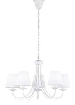 Sisustusvalaisimet^Trio Lighting kattokruunu Cortez 5-os E14 mattavalkoinen