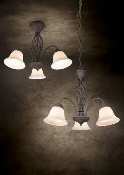 Sisustusvalaisimet^Trio Lighting kattokruunu Rustica 3-os E27 rustiikki
