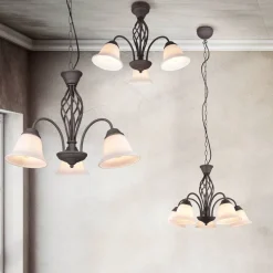 Sisustusvalaisimet^Trio Lighting kattokruunu Rustica 3-os E27 rustiikki
