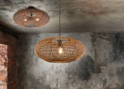Sisustusvalaisimet^Trio Lighting kattovalaisin Hedda 2xE27 mattamusta/sisal