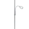 Sisustusvalaisimet^Trio Lighting lattiavalaisin Gerry E27+E14 harjattu teräs