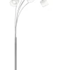 Sisustusvalaisimet^Trio Lighting lattiavalaisin kaari Tommy 5-os E14 harjattu t