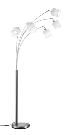 Sisustusvalaisimet^Trio Lighting lattiavalaisin kaari Tommy 5-os E14 harjattu t