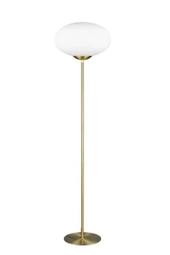 Sisustusvalaisimet^Trio Lighting lattiavalaisin Fomento E27 mattamessinki/valko