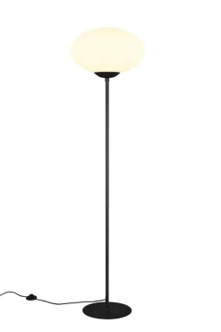 Sisustusvalaisimet^Trio Lighting lattiavalaisin Fomento E27 mattamusta/valkoine