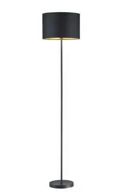 Sisustusvalaisimet^Trio Lighting lattiavalaisin Hostel E27 mattamusta/kulta