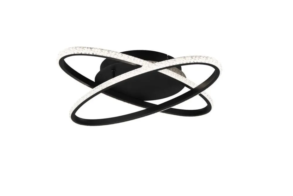 Sisustusvalaisimet^Trio Lighting LED kattovalaisin Lane mattamusta/kristalliefe
