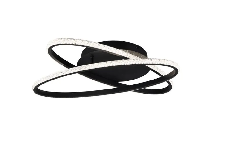 Sisustusvalaisimet^Trio Lighting LED kattovalaisin Lane mattamusta/kristalliefe