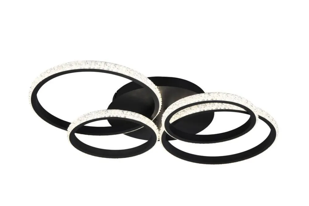Sisustusvalaisimet^Trio Lighting LED kattovalaisin Cires mattamusta/kristallief