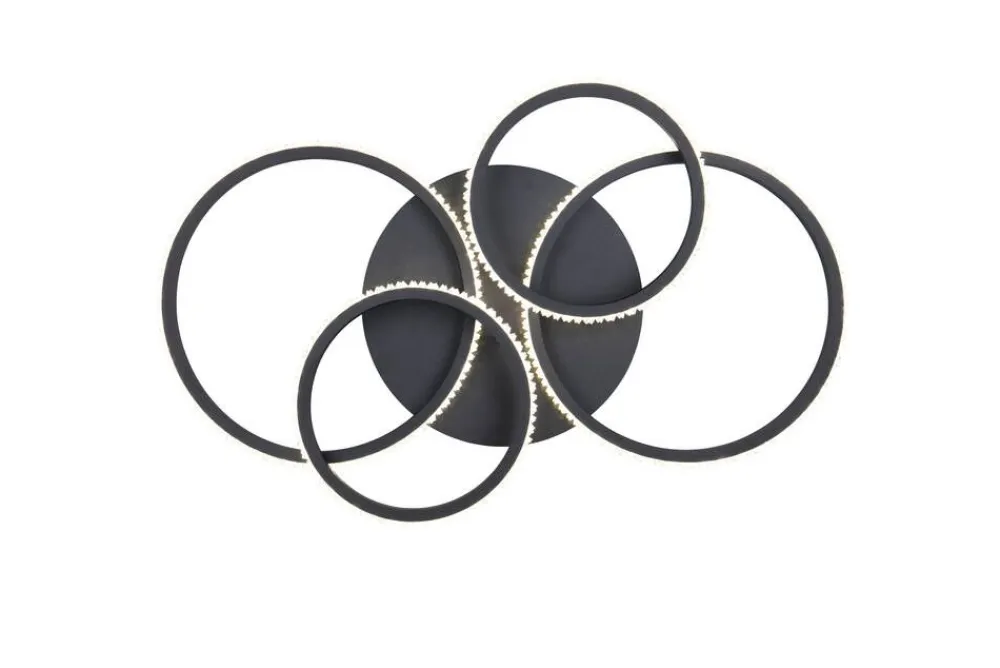 Sisustusvalaisimet^Trio Lighting LED kattovalaisin Cires mattamusta/kristallief