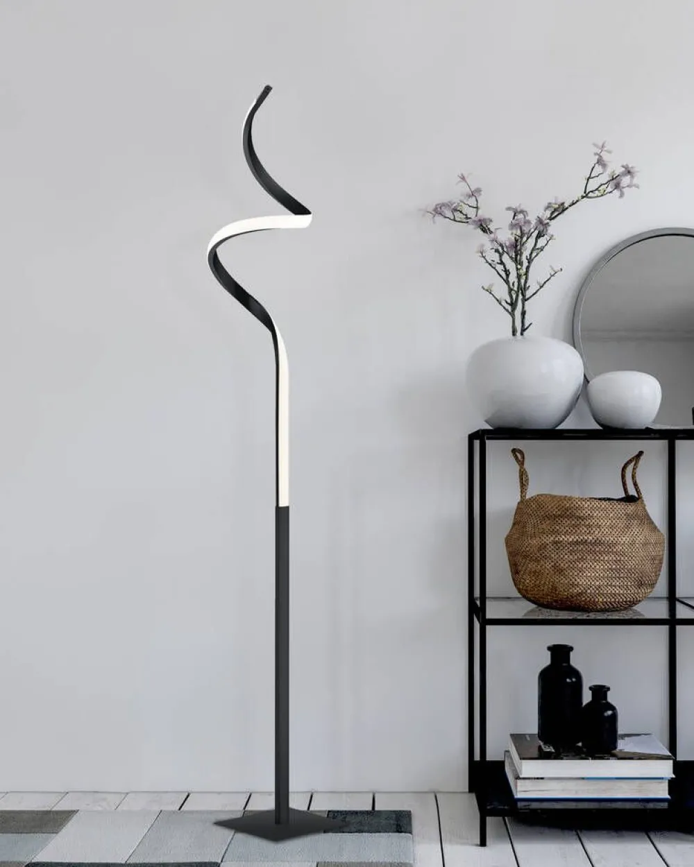 Sisustusvalaisimet^Trio Lighting LED lattiavalaisin Course mattamusta