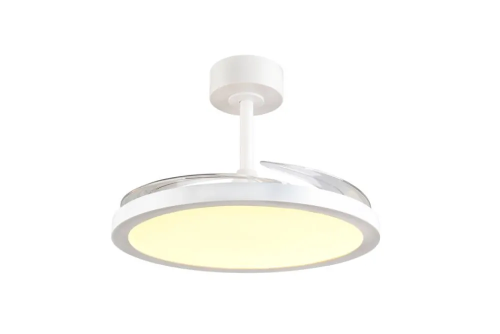 Sisustusvalaisimet^Trio Lighting LED tuuletinkattovalaisin Kasfjord mattavalkoi