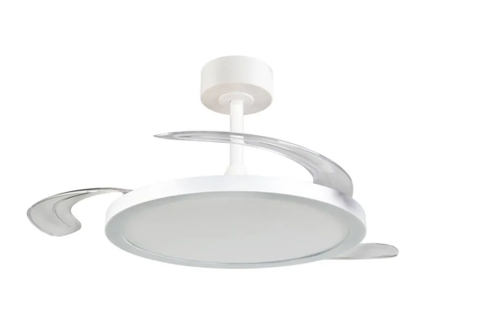 Sisustusvalaisimet^Trio Lighting LED tuuletinkattovalaisin Kasfjord mattavalkoi