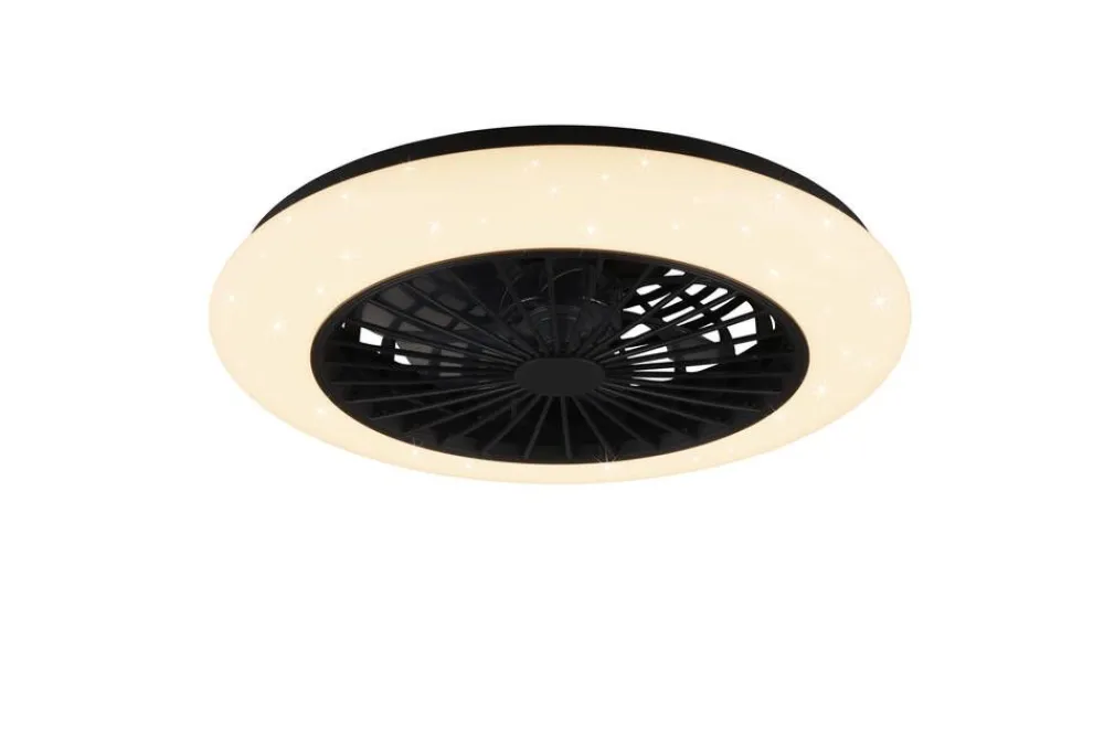 Sisustusvalaisimet^Trio Lighting LED tuuletinkattovalaisin Stralsund mattamusta