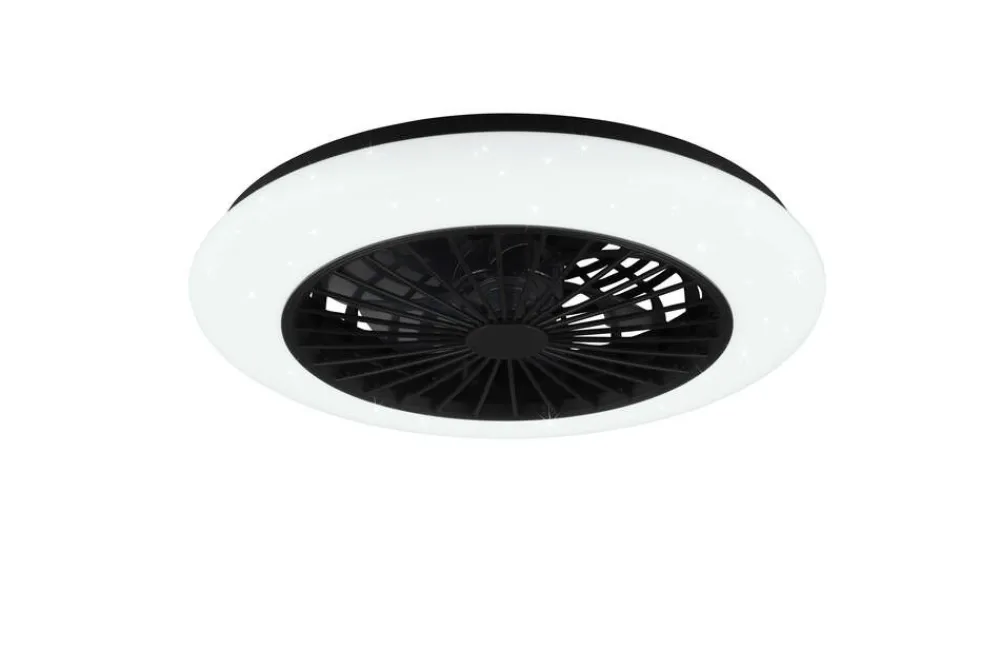 Sisustusvalaisimet^Trio Lighting LED tuuletinkattovalaisin Stralsund mattamusta