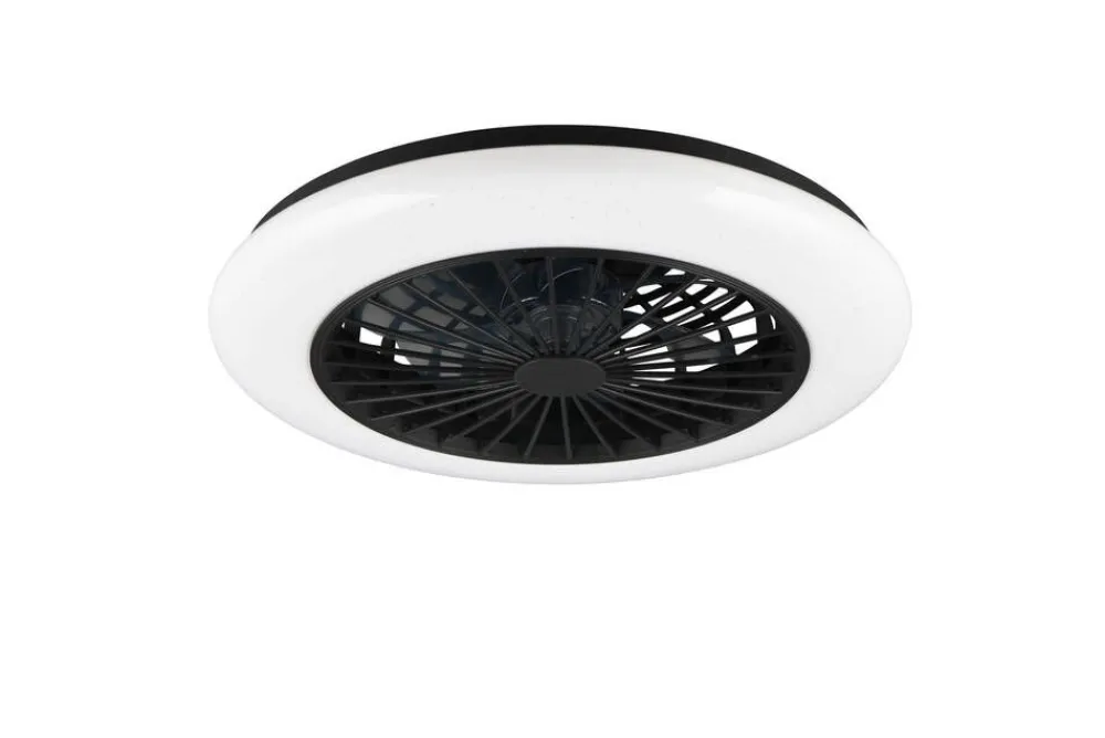 Sisustusvalaisimet^Trio Lighting LED tuuletinkattovalaisin Stralsund mattamusta