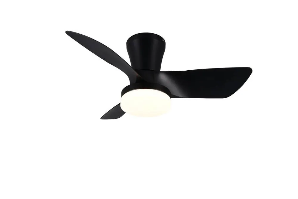 Sisustusvalaisimet^Trio Lighting LED tuuletinkattovalaisin Randers mattamusta