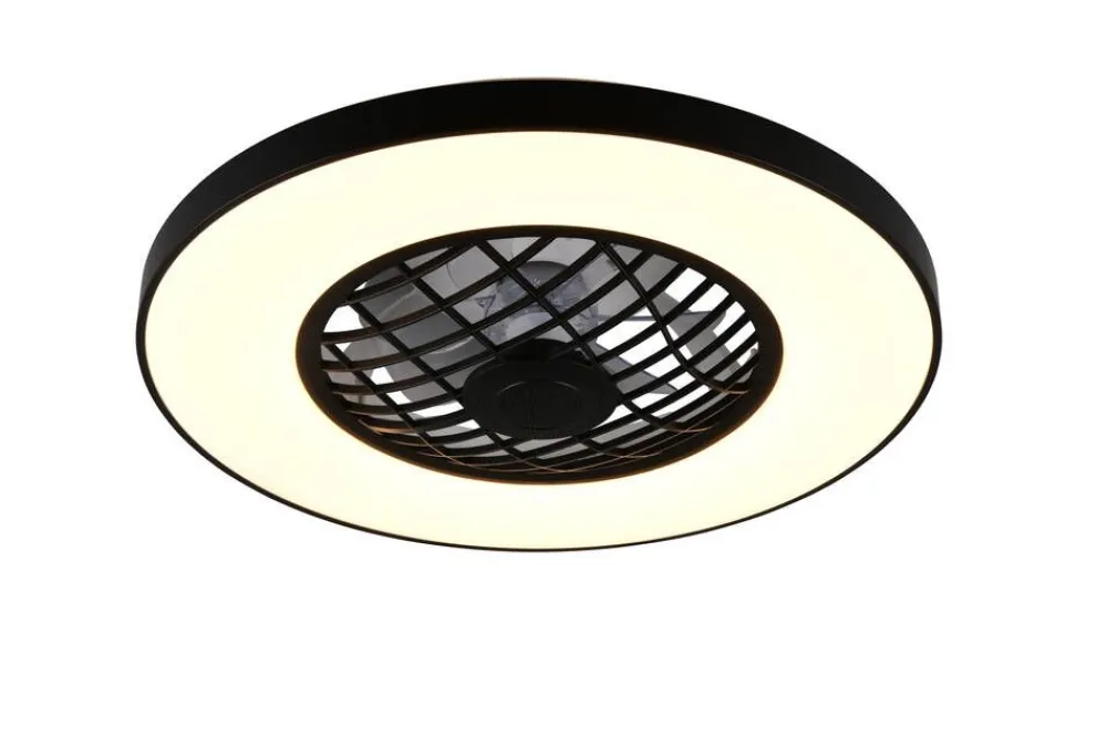 Sisustusvalaisimet^Trio Lighting LED tuuletinkattovalaisin Linköping musta RGB
