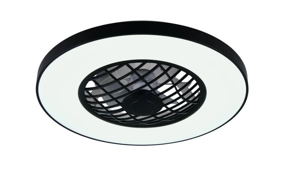 Sisustusvalaisimet^Trio Lighting LED tuuletinkattovalaisin Linköping musta RGB