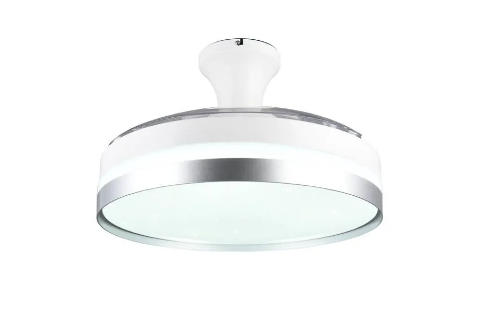 Sisustusvalaisimet^Trio Lighting LED tuuletinkattovalaisin Lindberg titaani sta