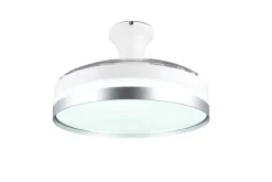 Sisustusvalaisimet^Trio Lighting LED tuuletinkattovalaisin Lindberg titaani sta