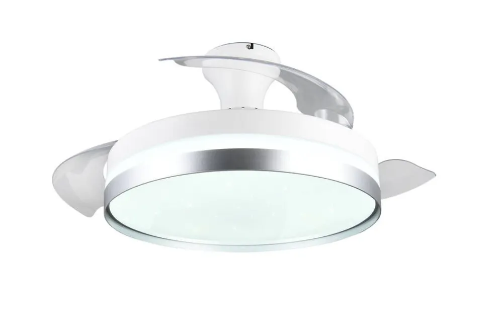 Sisustusvalaisimet^Trio Lighting LED tuuletinkattovalaisin Lindberg titaani sta