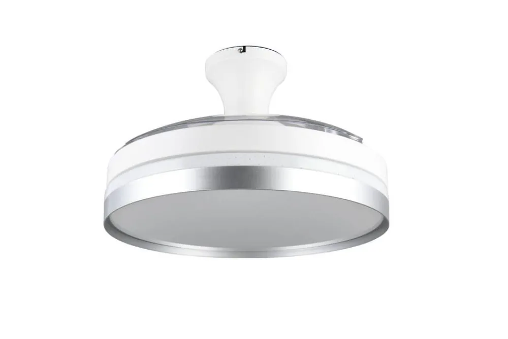 Sisustusvalaisimet^Trio Lighting LED tuuletinkattovalaisin Lindberg titaani sta