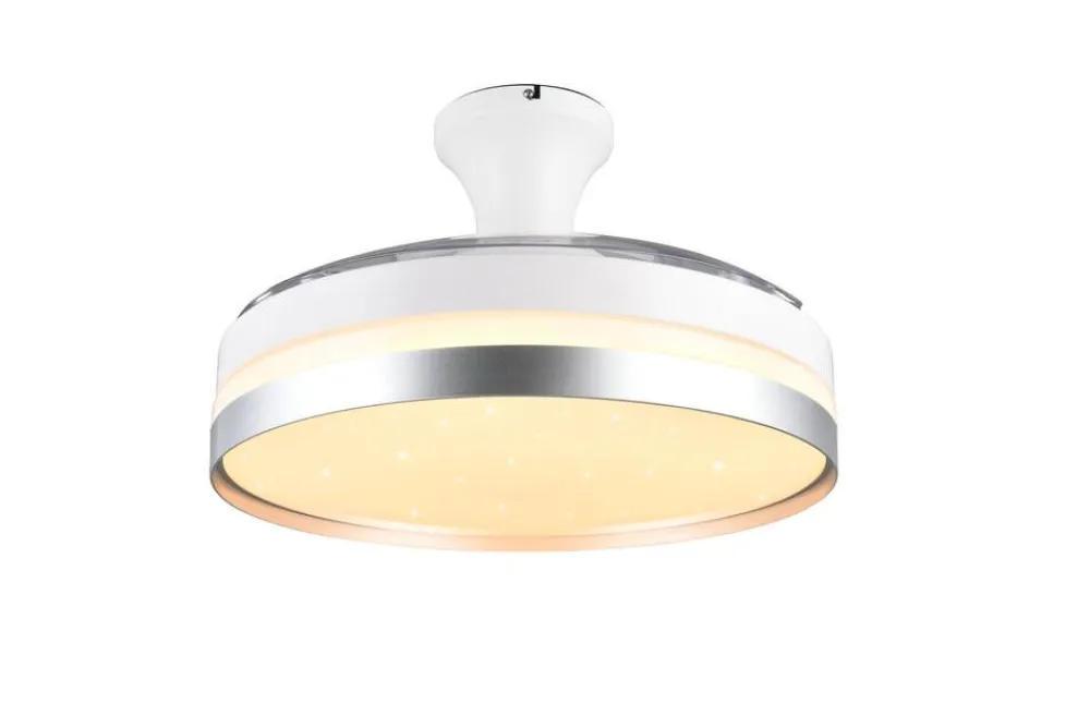 Sisustusvalaisimet^Trio Lighting LED tuuletinkattovalaisin Lindberg titaani sta