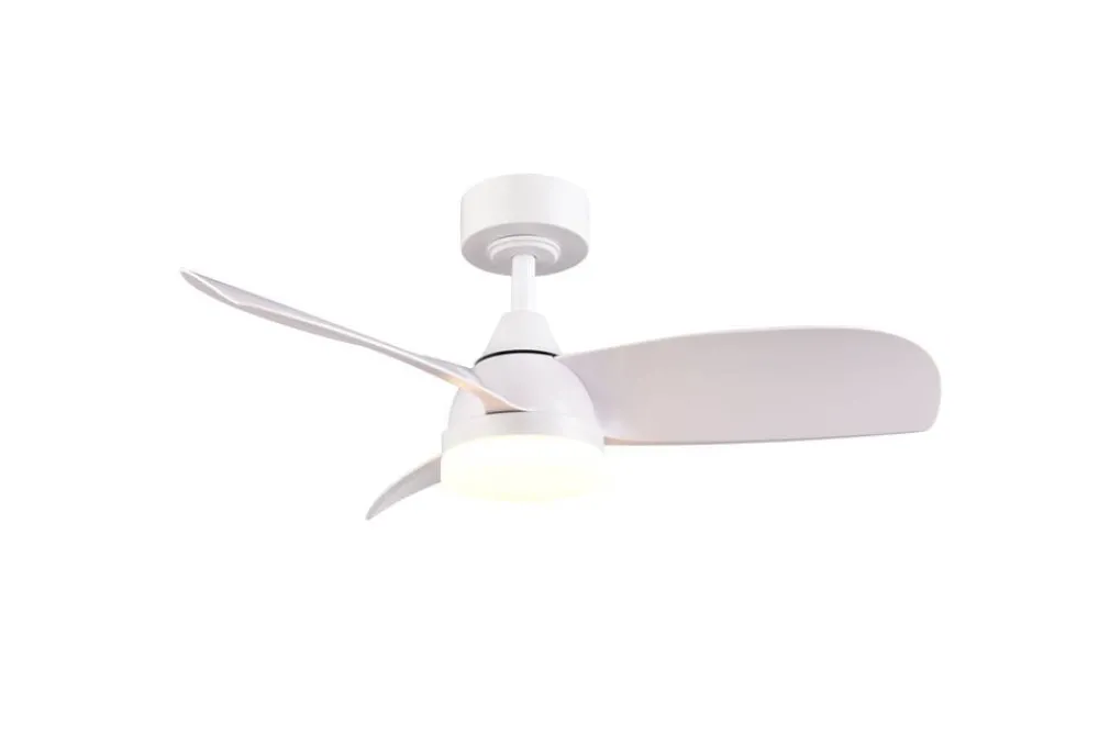 Sisustusvalaisimet^Trio Lighting LED tuuletinkattovalaisin Helsinki mattavalkoi