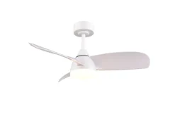 Sisustusvalaisimet^Trio Lighting LED tuuletinkattovalaisin Helsinki mattavalkoi