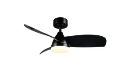 Sisustusvalaisimet^Trio Lighting LED tuuletinkattovalaisin Helsinki mattamusta
