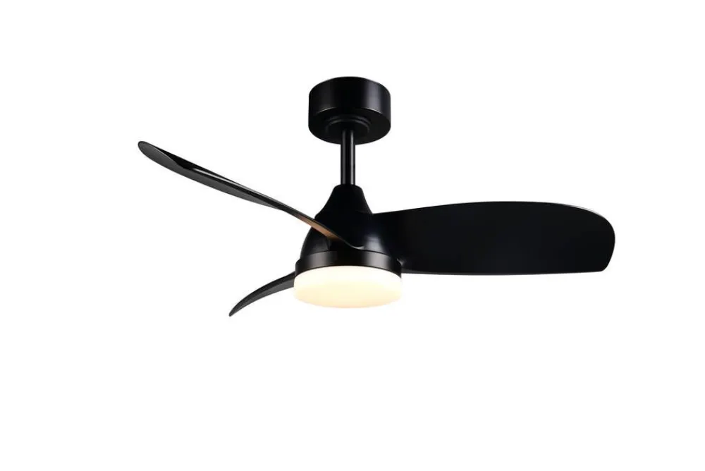 Sisustusvalaisimet^Trio Lighting LED tuuletinkattovalaisin Helsinki mattamusta