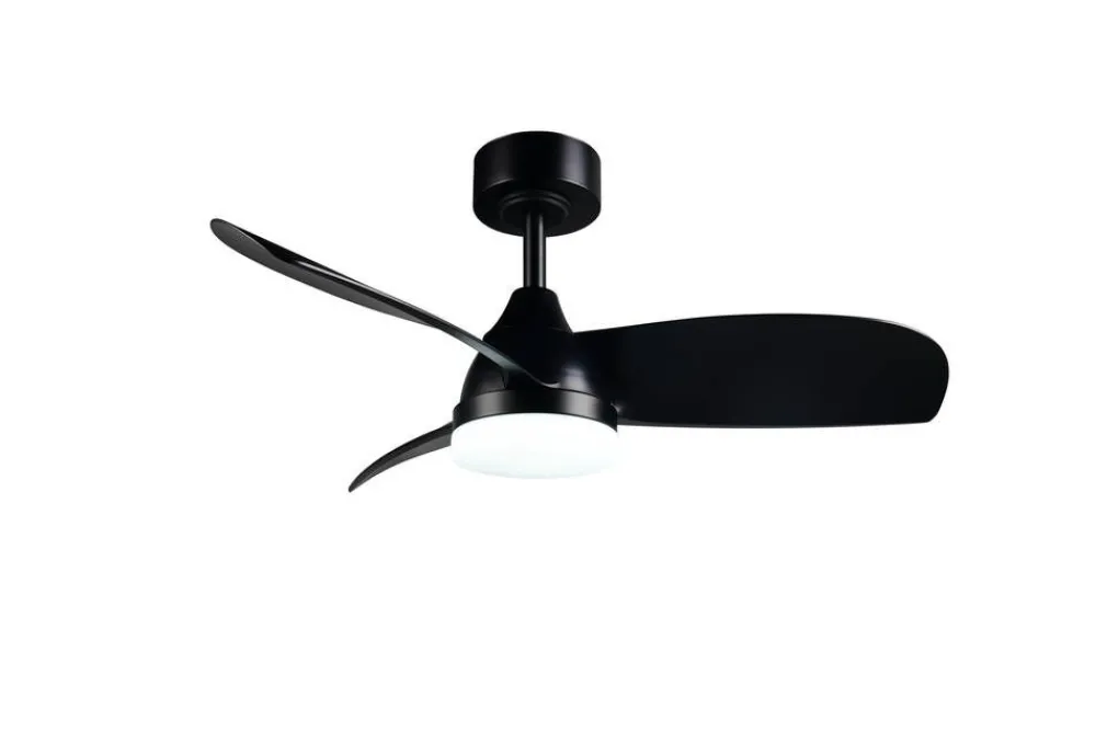 Sisustusvalaisimet^Trio Lighting LED tuuletinkattovalaisin Helsinki mattamusta