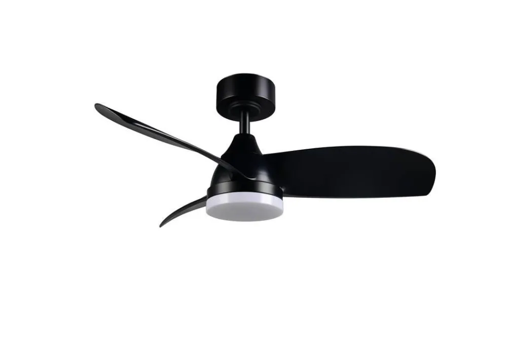 Sisustusvalaisimet^Trio Lighting LED tuuletinkattovalaisin Helsinki mattamusta