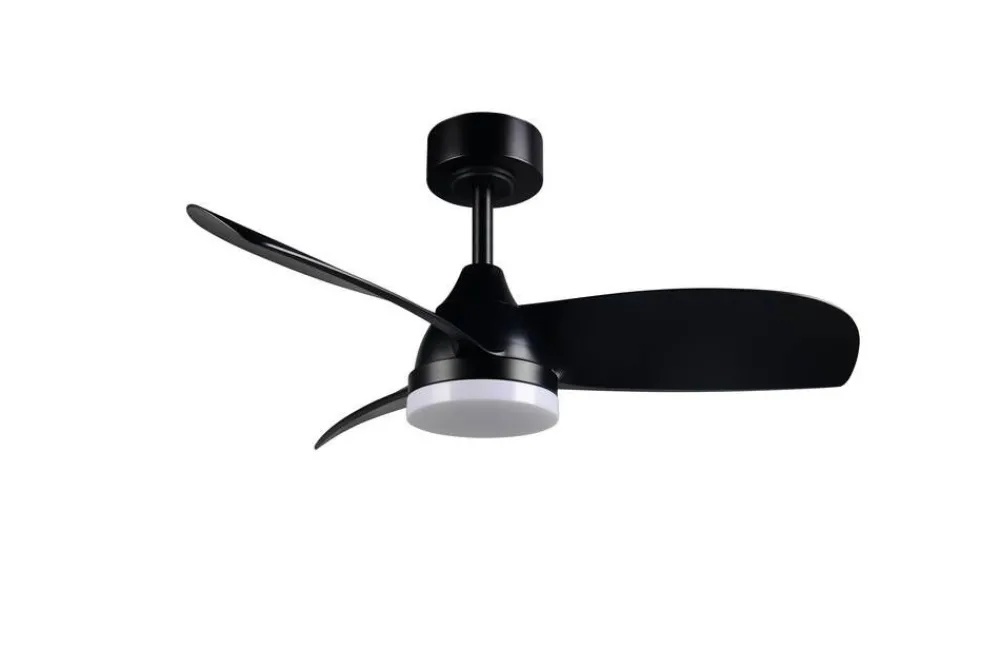 Sisustusvalaisimet^Trio Lighting LED tuuletinkattovalaisin Helsinki mattamusta