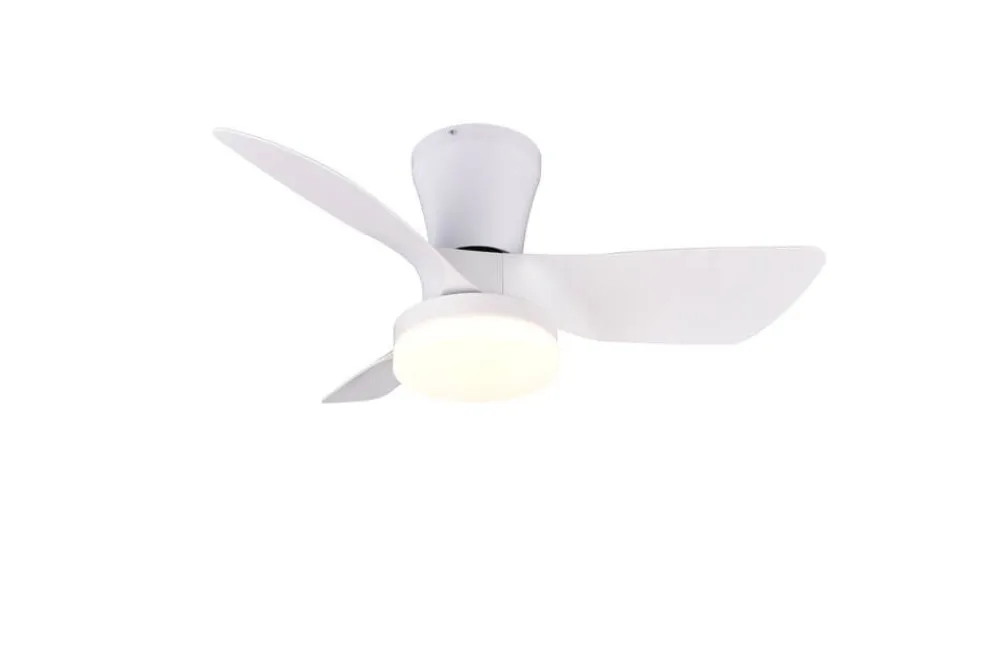 Sisustusvalaisimet^Trio Lighting LED tuuletinkattovalaisin Randers mattavalkoin