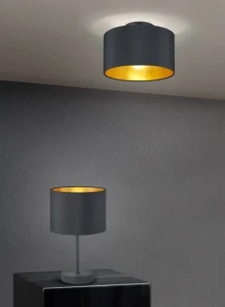 Sisustusvalaisimet^Trio Lighting pöytävalaisin Hostel E27 mattamusta/kulta