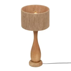 Sisustusvalaisimet^Trio Lighting pöytävalaisin Toba E27 puu/beige