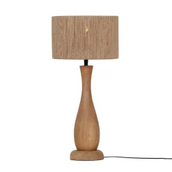Sisustusvalaisimet^Trio Lighting pöytävalaisin Toba E27 puu/beige
