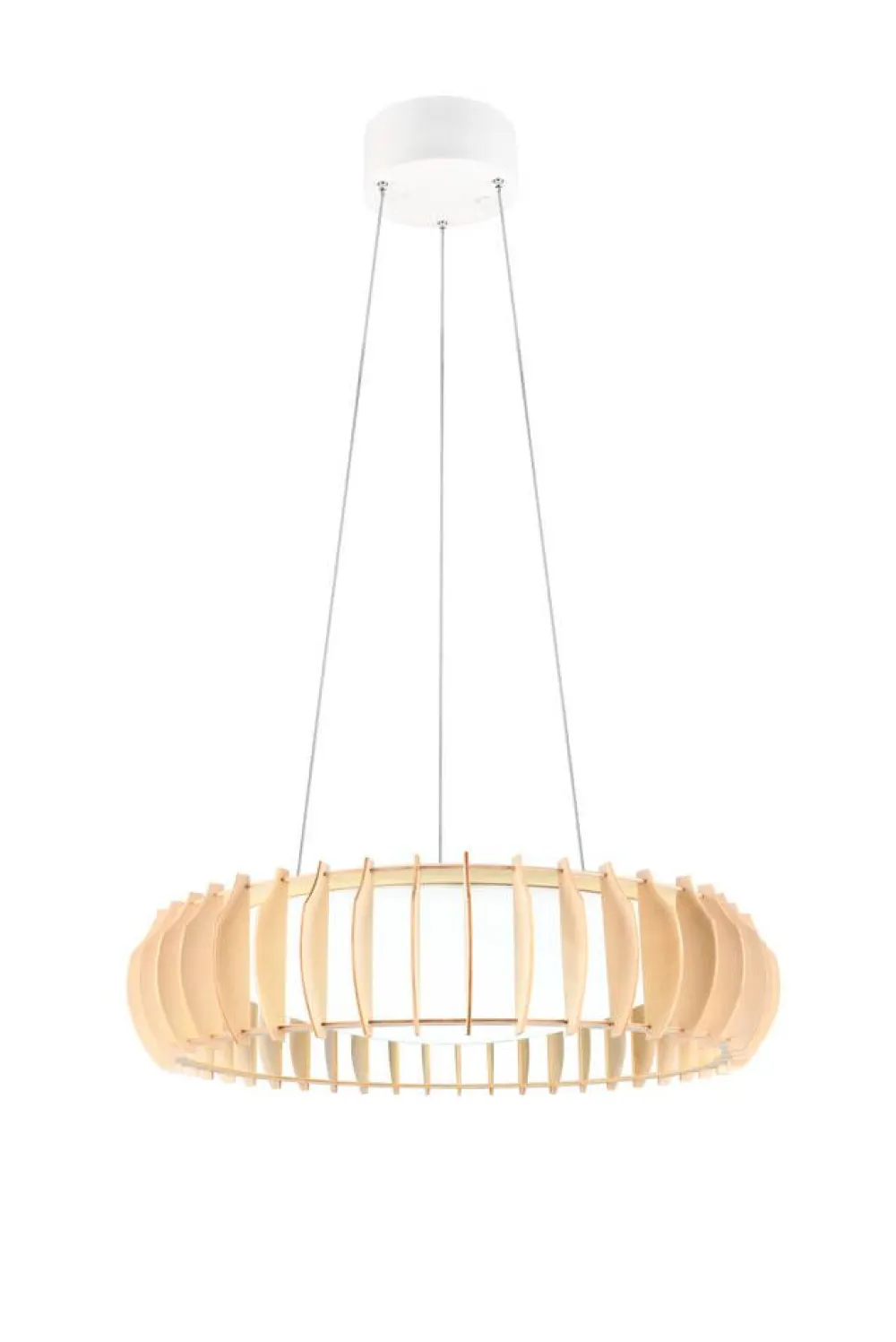 Sisustusvalaisimet^Trio Lighting riippuvalaisin Monte LED 60 cm valkoinen/puu