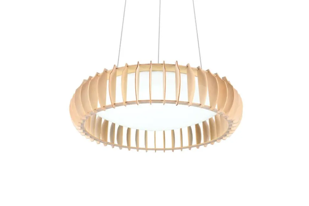 Sisustusvalaisimet^Trio Lighting riippuvalaisin Monte LED 60 cm valkoinen/puu