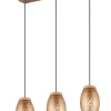 Sisustusvalaisimet^Trio Lighting riippuvalaisin Bidar 3-os E27 kahvinruskea