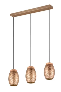 Sisustusvalaisimet^Trio Lighting riippuvalaisin Bidar 3-os E27 kahvinruskea
