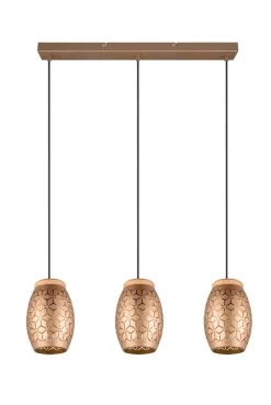 Sisustusvalaisimet^Trio Lighting riippuvalaisin Bidar 3-os E27 kahvinruskea