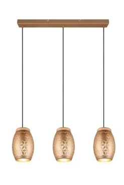 Sisustusvalaisimet^Trio Lighting riippuvalaisin Bidar 3-os E27 kahvinruskea