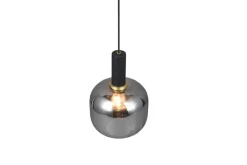 Sisustusvalaisimet^Trio Lighting riippuvalaisin Diva E27 mattamusta/kromattu