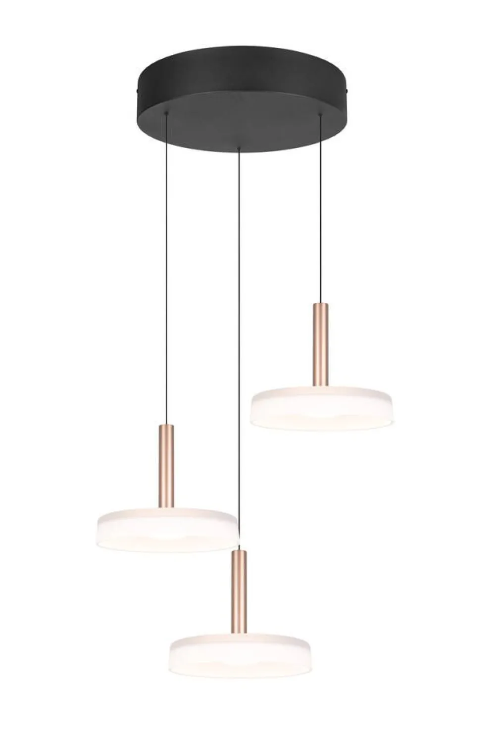 Sisustusvalaisimet^Trio Lighting riippuvalaisin Celeste LED 3-os kahvinruskea