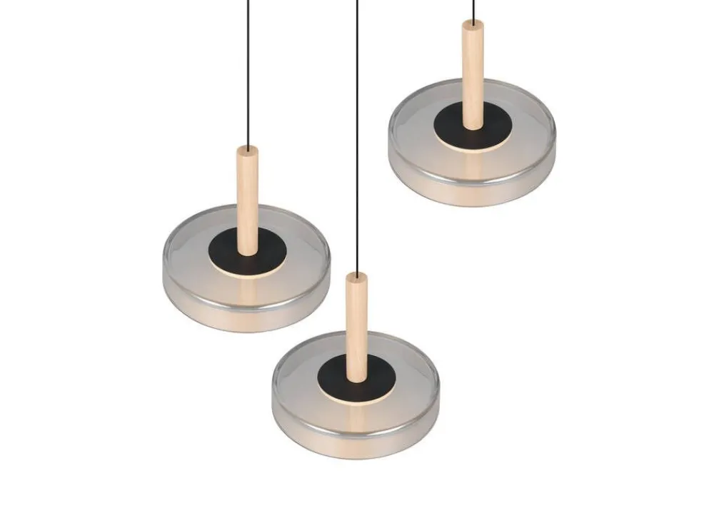Sisustusvalaisimet^Trio Lighting riippuvalaisin Celeste LED 3-os mattamusta/kro
