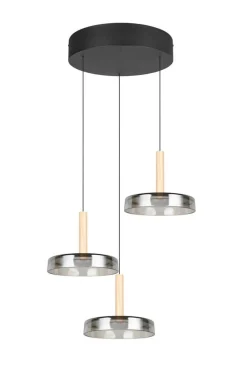 Sisustusvalaisimet^Trio Lighting riippuvalaisin Celeste LED 3-os mattamusta/kro